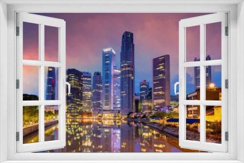 Fototapeta Naklejka Na Ścianę Okno 3D - Downtown Singapore city skyline. Cityscape of business district area