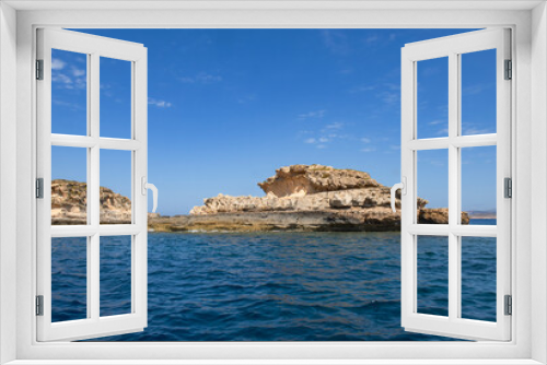 Fototapeta Naklejka Na Ścianę Okno 3D - The rocky coastline of El Toro Marine Reserve in Mallorca, Spain