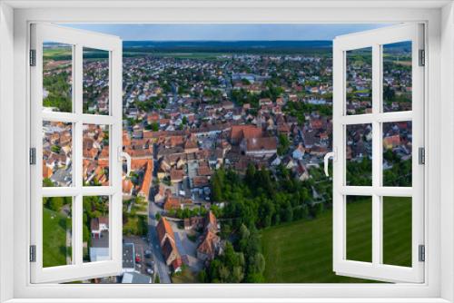 Fototapeta Naklejka Na Ścianę Okno 3D - Aerial view of the city Langenzenn in Germany, Bavaria on a sunny spring day