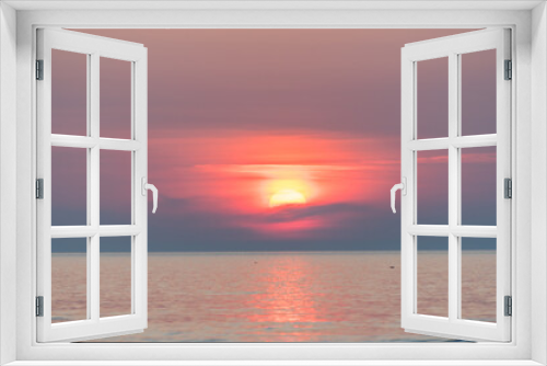 Fototapeta Naklejka Na Ścianę Okno 3D - Pink Summer Sunset on the Baltic Sea