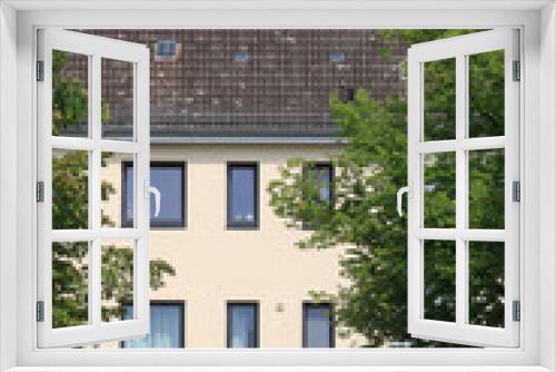 Fototapeta Naklejka Na Ścianę Okno 3D - Monotone Wohnhäuser, Wohngebäude, Bremerhaven, Deutschland