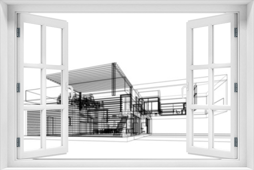 Fototapeta Naklejka Na Ścianę Okno 3D - house architectural drawing