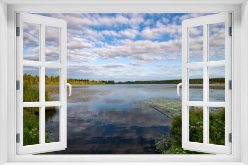 Fototapeta Naklejka Na Ścianę Okno 3D - Evening View of Lake Michurinskoye