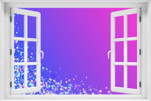 Fototapeta Naklejka Na Ścianę Okno 3D - Rainbow Confetti. Birthday Background. Bokeh Glitter. Violet Retro Sparkles. Fantasy Foil. Metal Prism. Bright Art. Shiny Celebrate Serpentine. Blue Rainbow Confetti