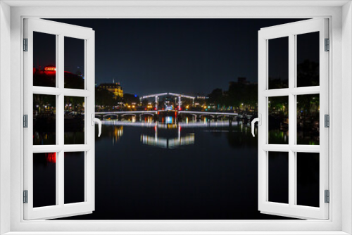 Fototapeta Naklejka Na Ścianę Okno 3D - night view of amsterdam