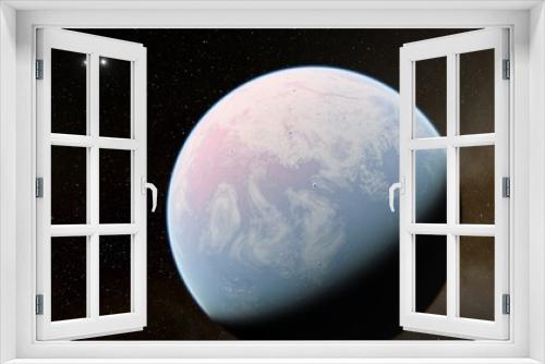 Fototapeta Naklejka Na Ścianę Okno 3D - planet suitable for colonization, earth-like planet in far space, planets background