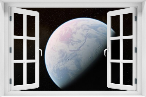 Fototapeta Naklejka Na Ścianę Okno 3D - planet suitable for colonization, earth-like planet in far space, planets background