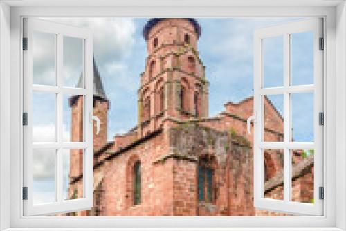 Fototapeta Naklejka Na Ścianę Okno 3D - View at the Church of Saint Pierre in Collonges la Rouge - France.
