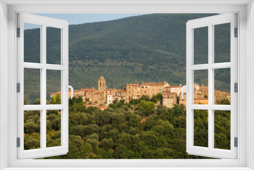 Fototapeta Naklejka Na Ścianę Okno 3D - Italia, Toscana, provincia di Grosseto, Monte Amiata, il paese di Montegiovi.