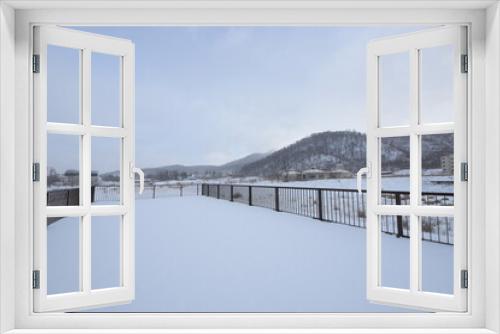 Fototapeta Naklejka Na Ścianę Okno 3D - 雪山