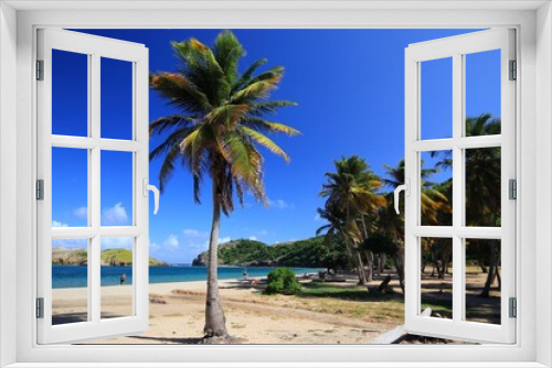 Fototapeta Naklejka Na Ścianę Okno 3D - Guadeloupe - perfect beach under palm trees