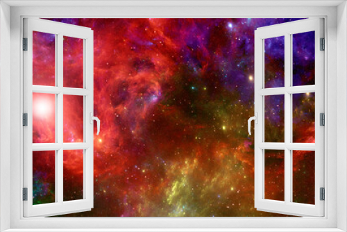 Fototapeta Naklejka Na Ścianę Okno 3D - Cosmic background with bright nebulae and shining stars