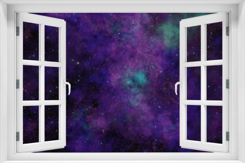 Fototapeta Naklejka Na Ścianę Okno 3D - violet nebula with stars