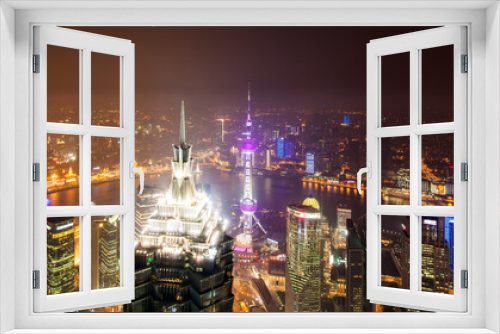 Fototapeta Naklejka Na Ścianę Okno 3D - Shanghai city at night