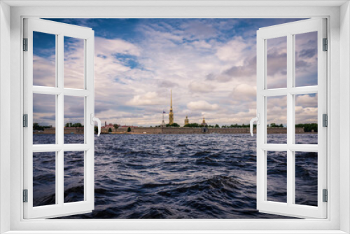 Fototapeta Naklejka Na Ścianę Okno 3D - View of the Peter and Paul Fortress of St. Petersburg from the Neva River bed