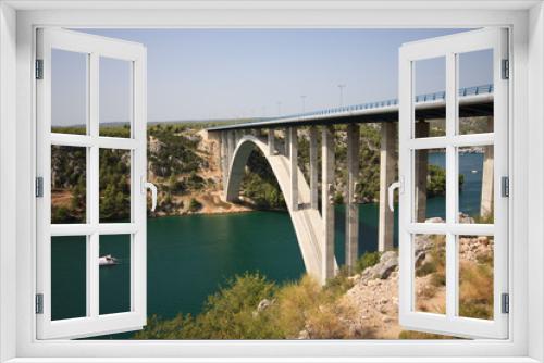 Fototapeta Naklejka Na Ścianę Okno 3D - ponte sul fiume Krka