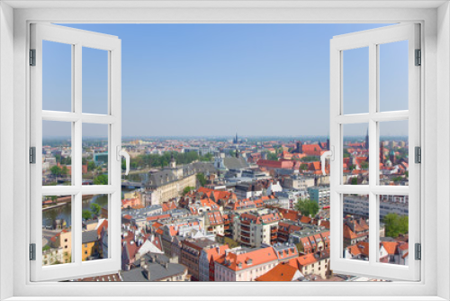 Fototapeta Naklejka Na Ścianę Okno 3D - old town of Wroclaw from above