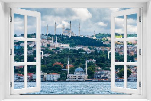 Fototapeta Naklejka Na Ścianę Okno 3D - Camlica and Beylerbeyi Mosque view in Istanbul