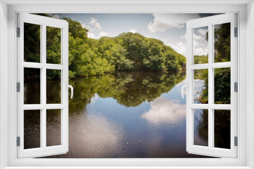 Fototapeta Naklejka Na Ścianę Okno 3D - Reflection, lake and trees