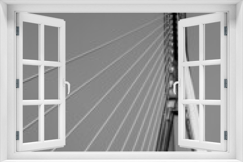 Fototapeta Naklejka Na Ścianę Okno 3D - Czarno-białe, architektura, miasto, szkło, beton, budynki