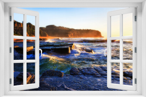 Fototapeta Naklejka Na Ścianę Okno 3D - Sea Narrab beach rocks head
