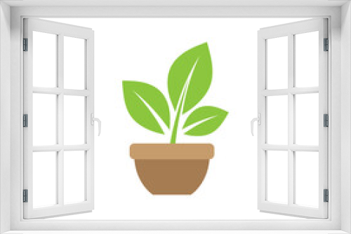 Fototapeta Naklejka Na Ścianę Okno 3D - Plant pot icon design illustration template