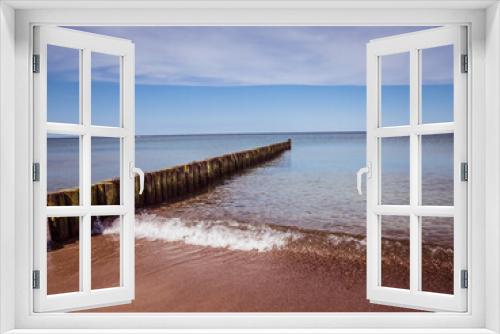 Fototapeta Naklejka Na Ścianę Okno 3D - Buhne an der Ostsee am Strand
