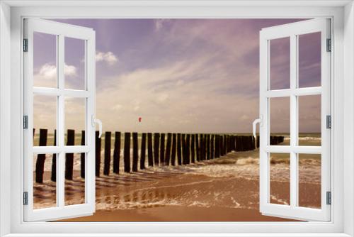 Fototapeta Naklejka Na Ścianę Okno 3D - Belle vue sur la plage, sable doré