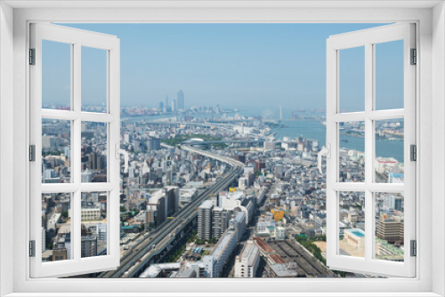 Fototapeta Naklejka Na Ścianę Okno 3D - 大阪市港区の街並み