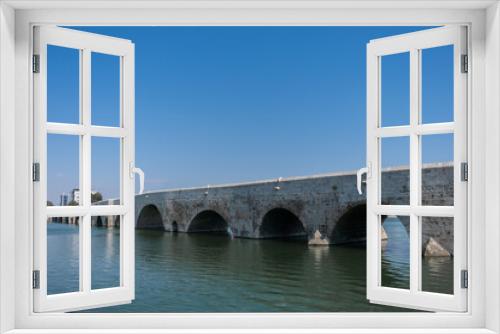 Fototapeta Naklejka Na Ścianę Okno 3D - historical stone bridge in adana, seyhan river, taskopru,