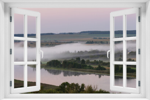 Fototapeta Naklejka Na Ścianę Okno 3D - fog over the river