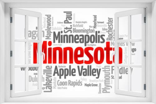 Fototapeta Naklejka Na Ścianę Okno 3D - List of cities in Minnesota USA state, word cloud concept background