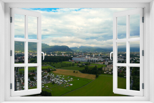 Fototapeta Naklejka Na Ścianę Okno 3D - City of Bregenz Austria from above - travel photography by drone
