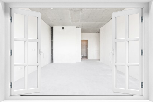 Fototapeta Naklejka Na Ścianę Okno 3D - interior of the apartment without decoration in gray colors