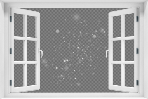 Fototapeta Naklejka Na Ścianę Okno 3D - White dust sparks and star, light effect.