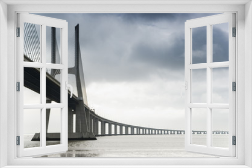 Fototapeta Naklejka Na Ścianę Okno 3D - Marco Polo Bridge, Lisbon