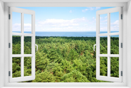 Fototapeta Naklejka Na Ścianę Okno 3D - Panoramic view on Sobieszewo, artistic look in colours.