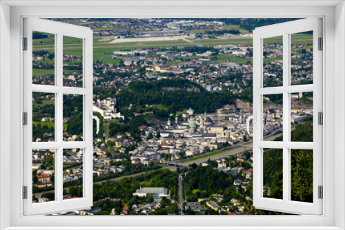 Fototapeta Naklejka Na Ścianę Okno 3D - Aerial view over the city of Salzburg in Austria - travel photography