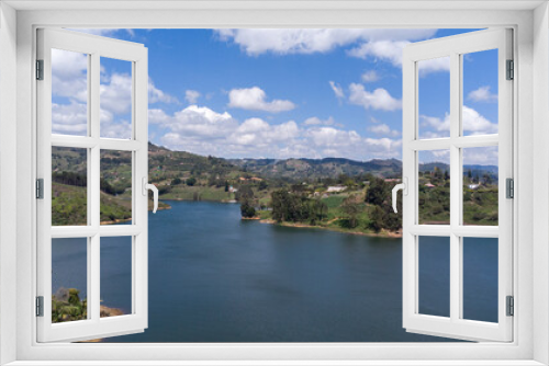 Fototapeta Naklejka Na Ścianę Okno 3D - Panoramic dam of the Peñol - Guatape in the department of Antioquia Colombia, day of blue and sunny nines