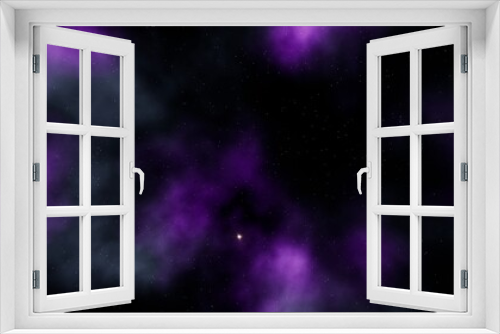 Fototapeta Naklejka Na Ścianę Okno 3D - Purple Nebula Energy with Many Stars in the Space