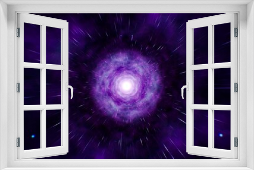 Fototapeta Naklejka Na Ścianę Okno 3D - Small Lines Scattering from Glowing Purple Energy