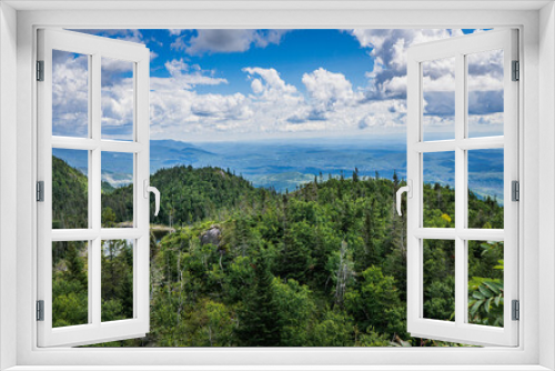Fototapeta Naklejka Na Ścianę Okno 3D - View on Saguenay on a summer day from the top of Pic de la Hutte, a peak located in Monts Valin National Park (Quebec, Canada)