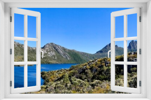Fototapeta Naklejka Na Ścianę Okno 3D - Panorama of Cradle Mountain and Dove Lake Tasmania Australia. No people. Space for copy