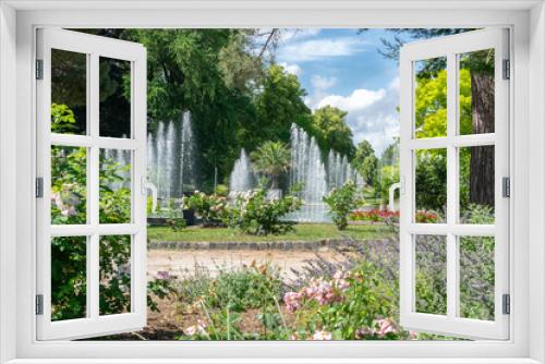 Fototapeta Naklejka Na Ścianę Okno 3D - Fontanna w ogrodzie botanicznym, Frankfurt nad Menem