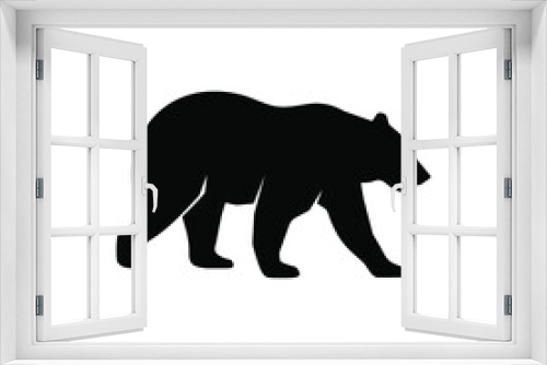 Fototapeta Naklejka Na Ścianę Okno 3D -  Vector illustration logo bear silhouette