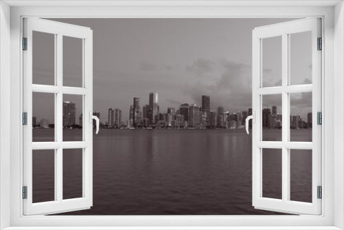 Fototapeta Naklejka Na Ścianę Okno 3D - city skyline Miami Florida skyscraper panorama 