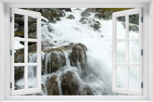 Fototapeta Naklejka Na Ścianę Okno 3D - Waterfall in scandinavian mountains