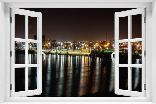 Fototapeta Naklejka Na Ścianę Okno 3D - Jansen Lagoon in the city of Sao Luis, Maranhao, Brazil. nightscape, light reflections