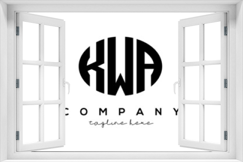 KWA three Letters creative circle logo design