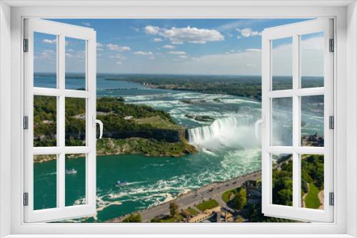 Fototapeta Naklejka Na Ścianę Okno 3D - Niagara Falls view from Skylon Tower platform